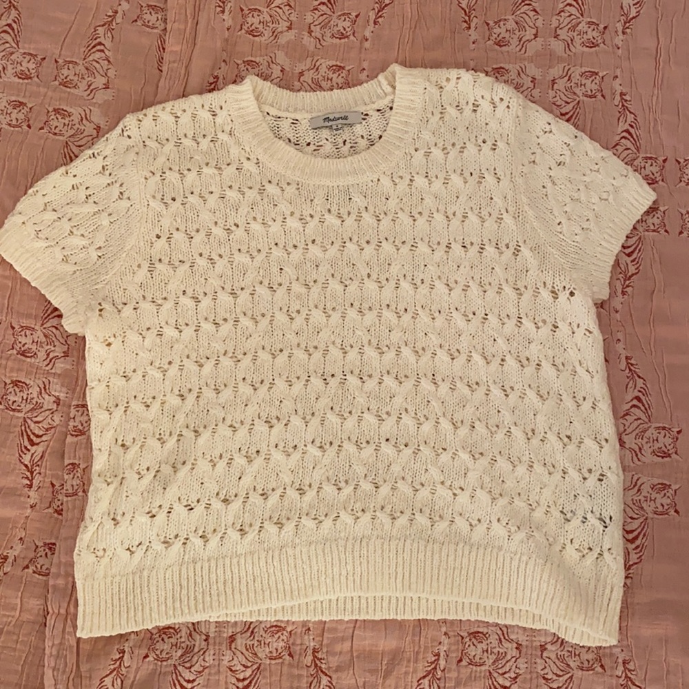 NWT Madewell crochet cream sweater S
